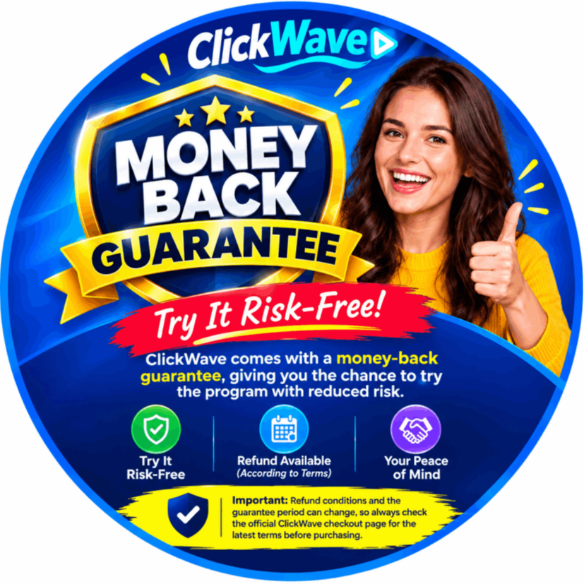 ClickWave money-back guarantee.